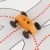 Drewniany Samochodzik FINGER CAR z torem wyścigowym – pomarańczowy